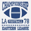 Football sport typography. Eastern league. Los Angeles