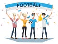 Football sports fans supporting teams