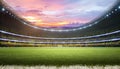 football stadium with crowd background sunset sky