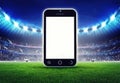 Football stadium with empty cell phone display