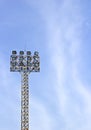 Football stadium floodlight Royalty Free Stock Photo