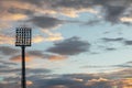 Football Stadium Reflector during the sunset Royalty Free Stock Photo