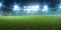 Football stadium, shiny lights, view from field Royalty Free Stock Photo