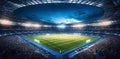 football stadium sport game world arena green soccer light goal. Generative AI.