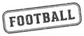 football stamp. football rectangular stamp on white background Royalty Free Stock Photo