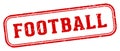 football stamp. football rectangular stamp on white background Royalty Free Stock Photo