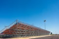 Football stands, chair, at the back side in stadium