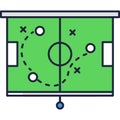 Football strategy plan icon soccer game playbook