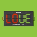 Football substitution board with LOVE massage on green background for valentines day decoration. Royalty Free Stock Photo