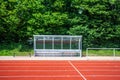 football substitution booth in the stadium