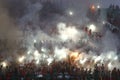 Football Supporters Pasoepati action while supporting his favorite team Persis Solo Royalty Free Stock Photo