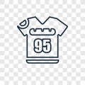 Football t shirt with number 83 concept vector linear icon isolated on transparent background, Football t shirt with number 83 co