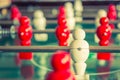 Football table game with red and ( Filtered image p Royalty Free Stock Photo