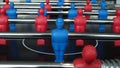 Football table or soccer table game with plastic player figurine Royalty Free Stock Photo