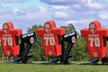 Football tackling sleds Royalty Free Stock Photo