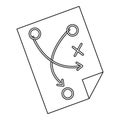 Football tactic icon, outline style