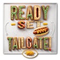 Football tailgate party platter with hot dog Royalty Free Stock Photo