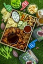 Football Food for a game watching or tailgating party Royalty Free Stock Photo
