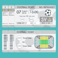 Football Ticket Modern Design. Soccer stadium scheme with zone