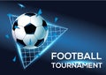 Football tournament with blue background