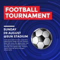Football Tournament Flyer Design with Blue Background
