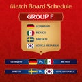 Football Tournament Match Board With Russian Ethnic Decoration Vector Illustration.