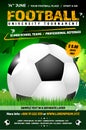 Football tournament poster template with sample text