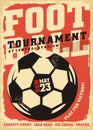 Football tournament retro poster advertisement Royalty Free Stock Photo