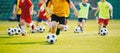 Football Training Camp. Football soccer children training class Royalty Free Stock Photo