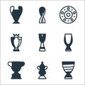 football trophies line icons. linear set. quality vector line set such as football trophy, football trophy, trophy Royalty Free Stock Photo