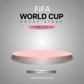 Football trophy product display concept, shining on the background, world cup podium vector