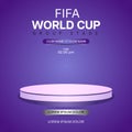 Football trophy product display concept, shining on the background, world cup podium vector