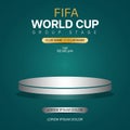 Football trophy product display concept, shining on the background, world cup podium vector