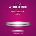 Football trophy product display concept, shining on the background, world cup podium vector