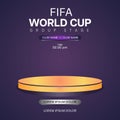 Football trophy product display concept, shining on the background, world cup podium vector