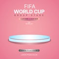 Football trophy product display concept, shining on the background, world cup podium vector