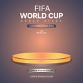 Football trophy product display concept, shining on the background, world cup podium vector