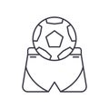 Football trousers icon, linear isolated illustration, thin line vector, web design sign, outline concept symbol with Royalty Free Stock Photo