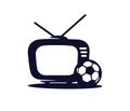 Football TV vector icon in a flat style isolated on white. Sports TV. Broadcast of the football match
