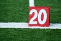 Football twenty yard marker Royalty Free Stock Photo