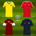 Football uniform template for European football tournament 2016. Group A.