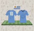 Football uruguay sport wear tshirt