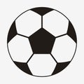 Football Vector Icon. Black and White Soccer Ball. Front View Royalty Free Stock Photo