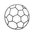 Football vector icon, soccer ball. Outlined