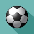 Football vector icon. soccer ball on blue.