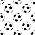 Football vector icon, soccerball. Vector illustration isolated in white background. Seamless pattern Royalty Free Stock Photo