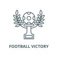 Football victory vector line icon, linear concept, outline sign, symbol Royalty Free Stock Photo