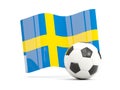 Football with waving flag of sweden isolated on white Royalty Free Stock Photo