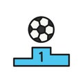 Football winner stage icon. simple illustration outline style sport symbol.