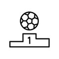 Football winner stage icon. simple illustration outline style sport symbol.